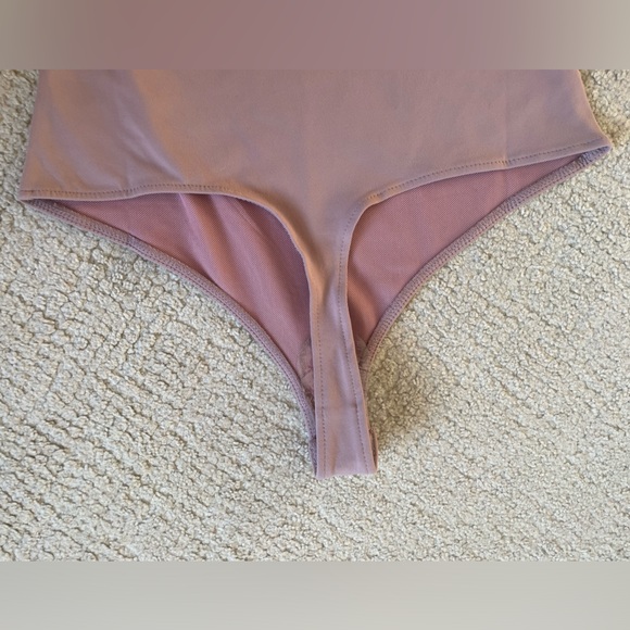 NWT Free People Bodysuit, Light Pink, Tank Top, Cutout Front, Size Small - Picture 4 of 8